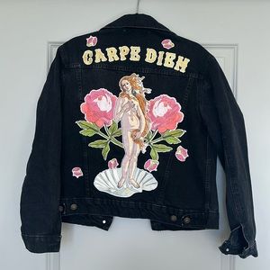 Denim and Bone black denim jacket carpe diem
